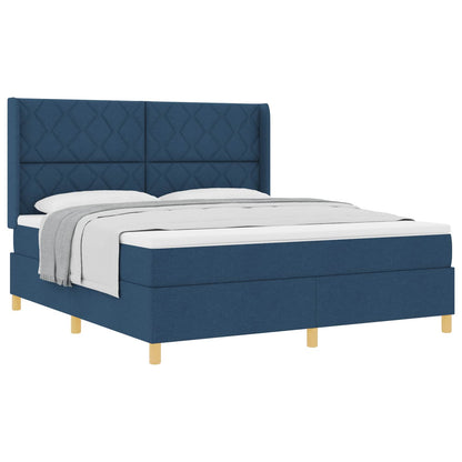 Boxspringbed met hoofdeinde Blauw 180 x 200 cm Stof