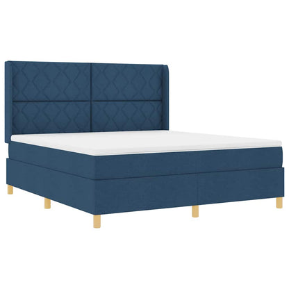 Boxspringbed met hoofdeinde Blauw 180 x 200 cm Stof