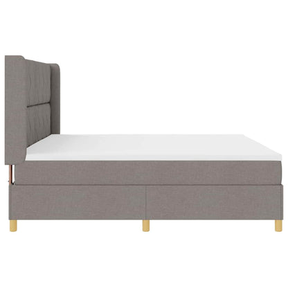 Boxspringbed met hoofdeinde Taupe 200 x 200 cm Stof