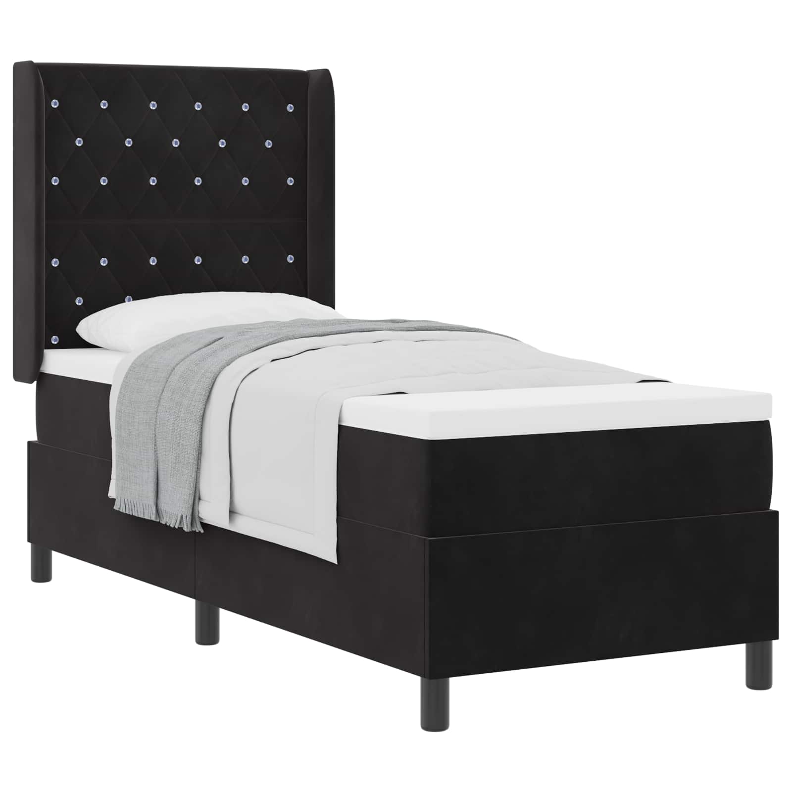 Boxspringbed met matras Zwart 80 x 200 cm Fluweel