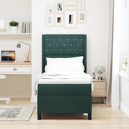 Boxspringbed met matras Donkergroen 80 x 200 cm Fluweel