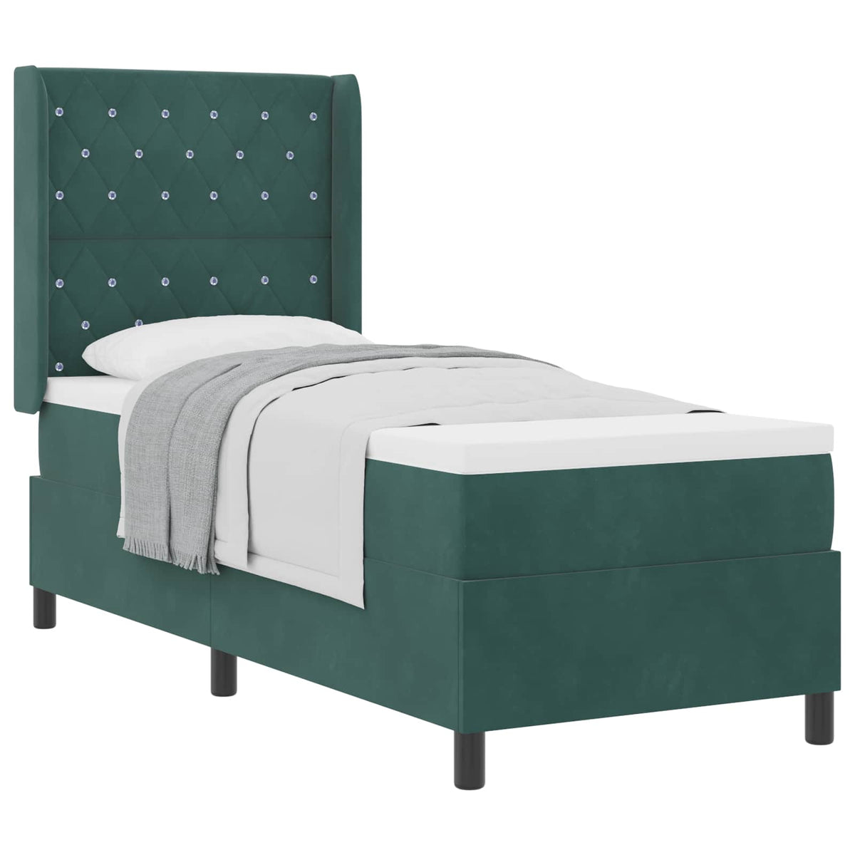Boxspringbed met matras Donkergroen 80 x 200 cm Fluweel