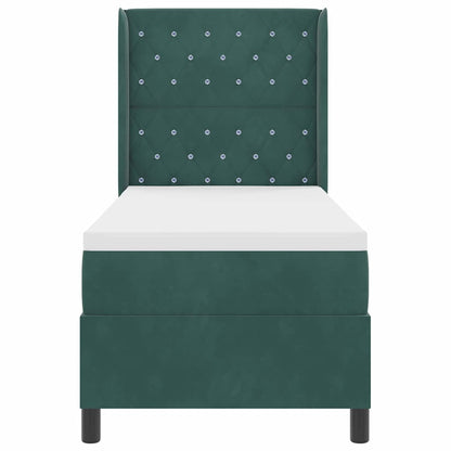 Boxspringbed met matras Donkergroen 80 x 200 cm Fluweel
