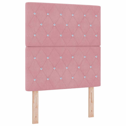 Boxspringbed met matras met hoofdeinde Roze 80 x 200 cm Fluweel