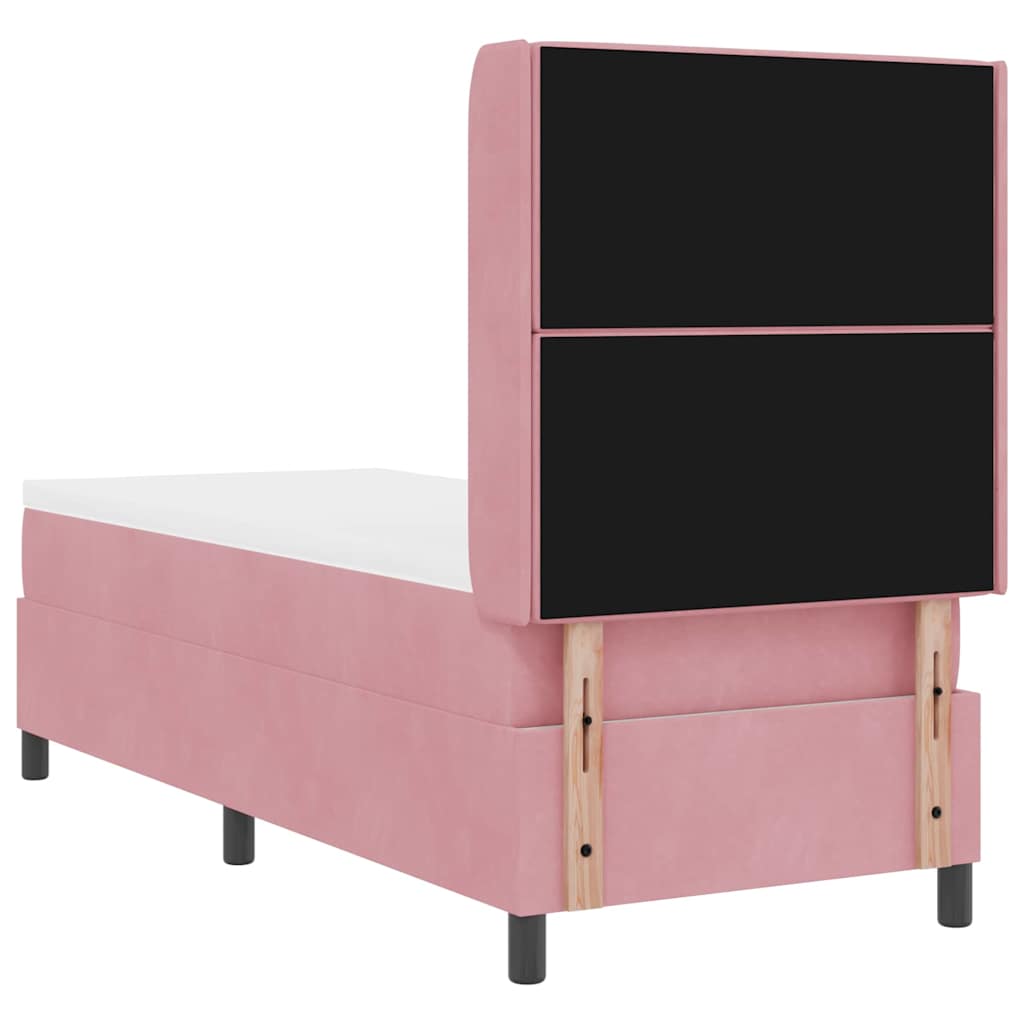 Boxspringbed met matras met hoofdeinde Roze 80 x 200 cm Fluweel