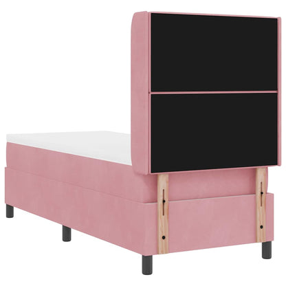 Boxspringbed met matras met hoofdeinde Roze 80 x 200 cm Fluweel