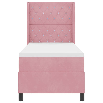 Boxspringbed met matras met hoofdeinde Roze 80 x 200 cm Fluweel