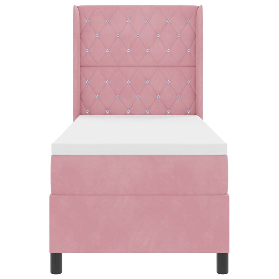 Boxspringbed met matras met hoofdeinde Roze 80 x 200 cm Fluweel