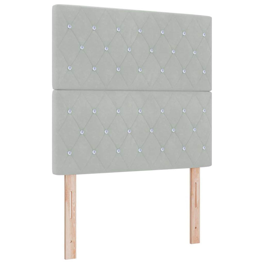Boxspringbed met matras Lichtgrijs 90 x 190 cm Fluweel