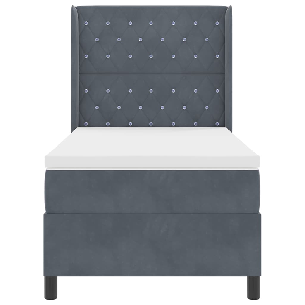 Boxspringbed met matras Donkergrijs 90 x 190 cm Fluweel