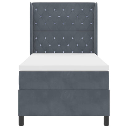 Boxspringbed met matras Donkergrijs 90 x 190 cm Fluweel