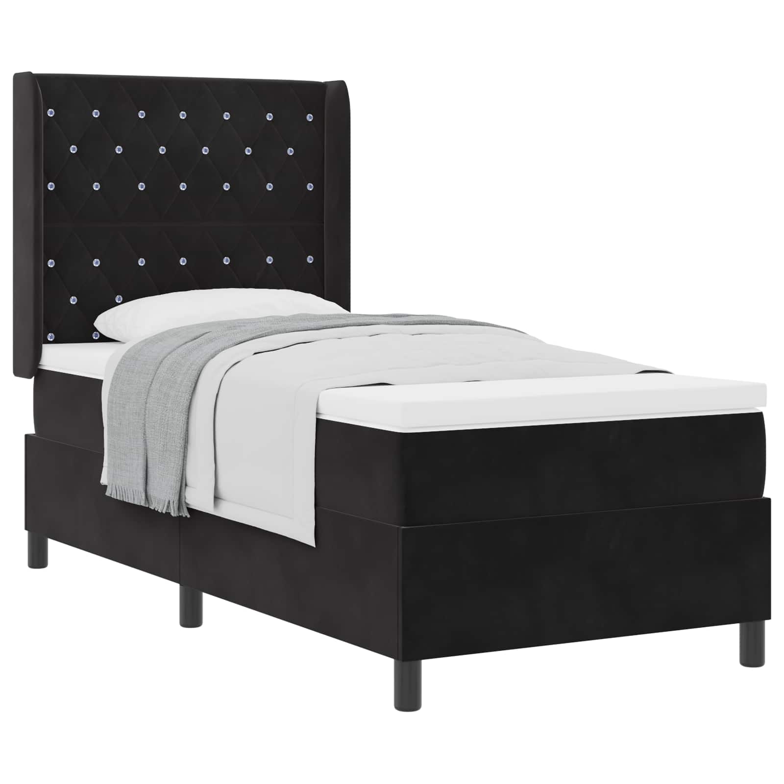 Boxspringbed met matras Zwart 90 x 190 cm Fluweel