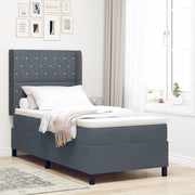 Boxspringbed 90x200 cm donkergrijs fluweel
