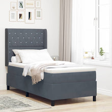 Boxspringbed met matras Donkergrijs 90 x 200 cm Fluweel