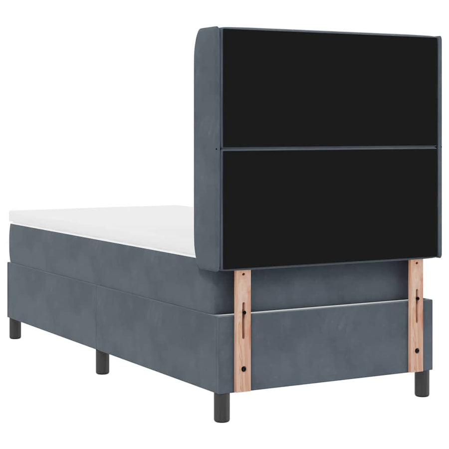 Boxspringbed met matras Donkergrijs 90 x 200 cm Fluweel