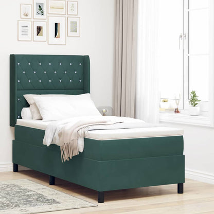 Boxspringbed met matras Donkergroen 90 x 200 cm Fluweel