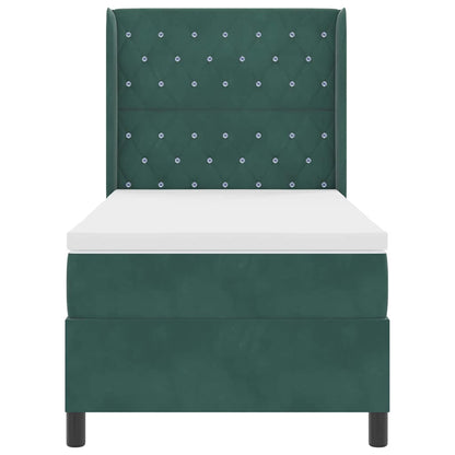 Boxspringbed met matras Donkergroen 90 x 200 cm Fluweel