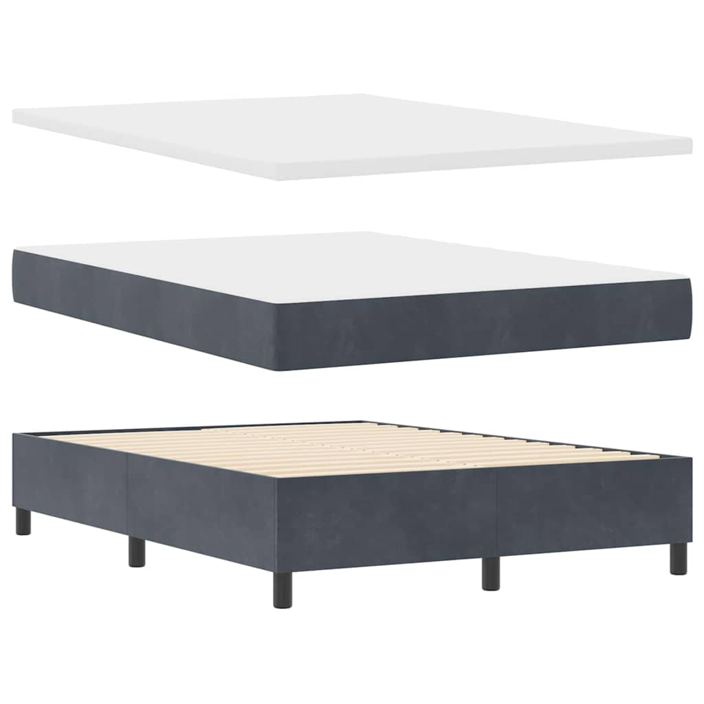 Boxspringbed met matras Donkergrijs 140 x 190 cm Fluweel
