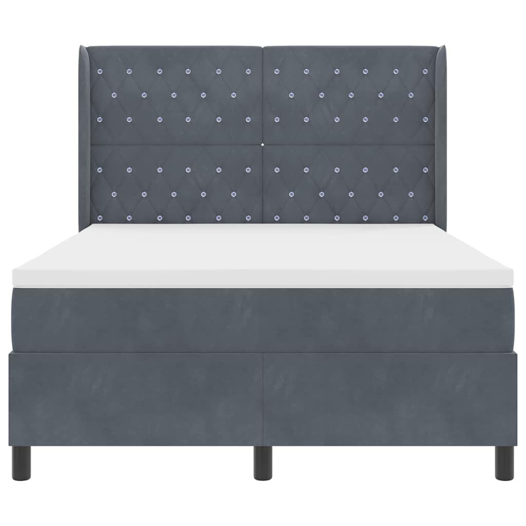 Boxspringbed met matras Donkergrijs 140 x 200 cm Fluweel