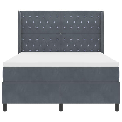 Boxspringbed met matras Donkergrijs 140 x 200 cm Fluweel