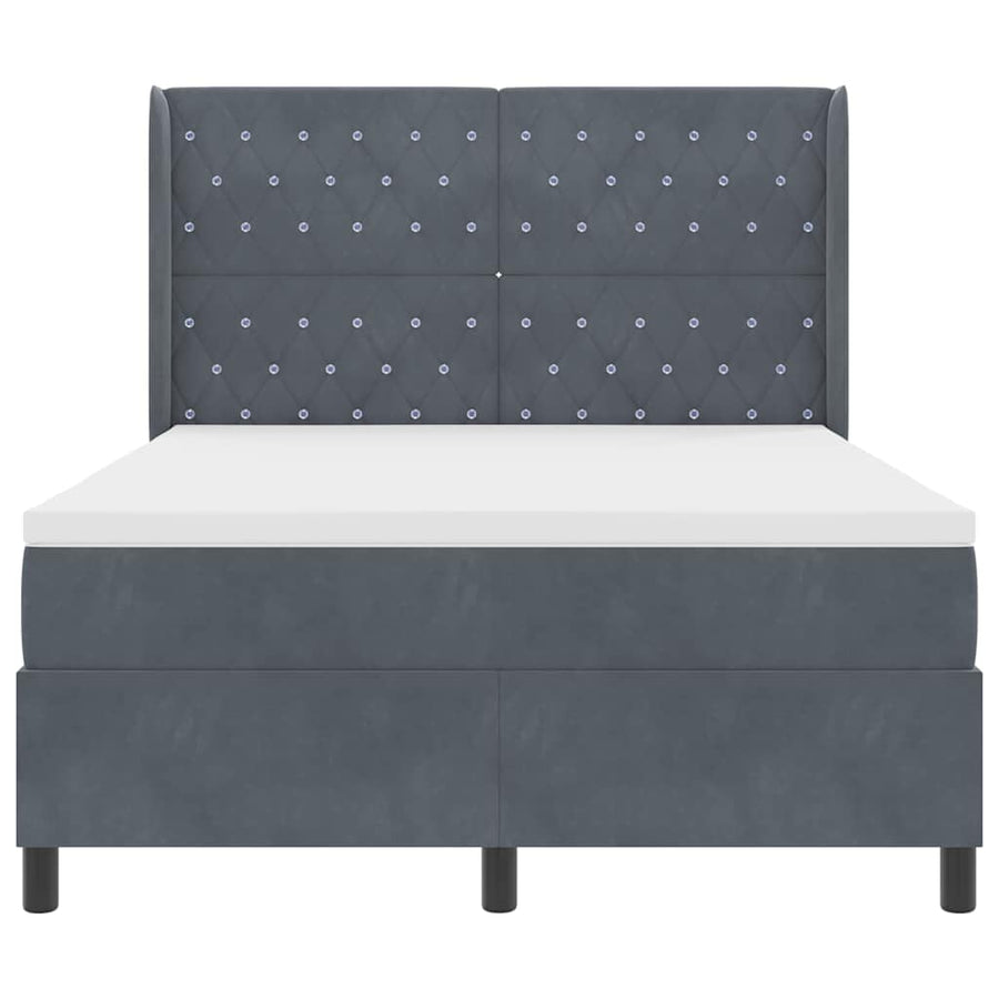 Boxspringbed met matras Donkergrijs 140 x 200 cm Fluweel