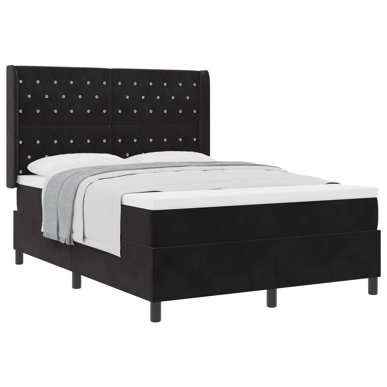 Boxspringbed met matras Zwart 140 x 200 cm Fluweel