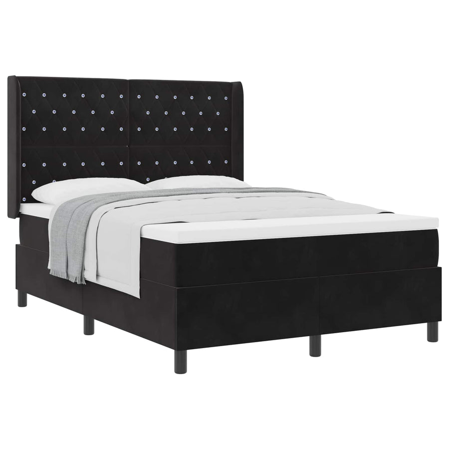 Boxspringbed met matras Zwart 140 x 200 cm Fluweel