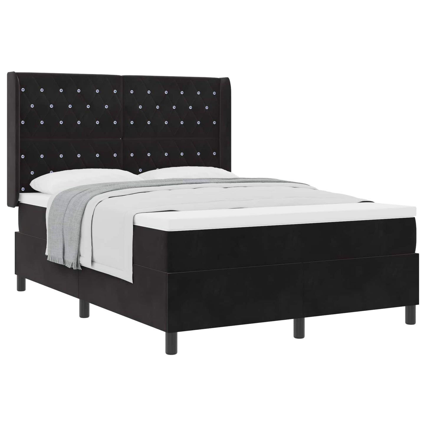 Boxspringbed met matras Zwart 160 x 200 cm Fluweel