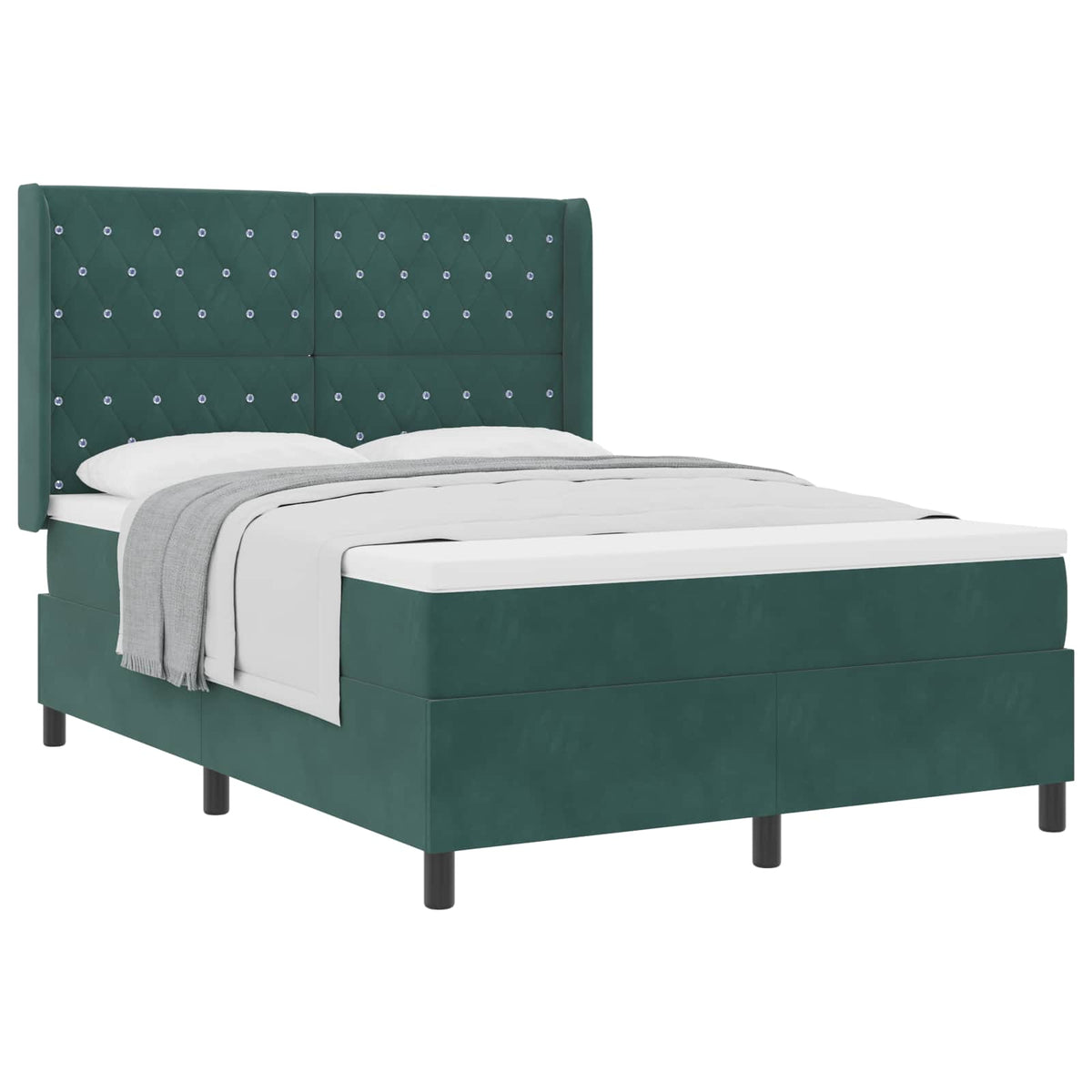 Boxspringbed met matras Donkergroen 160 x 200 cm Fluweel