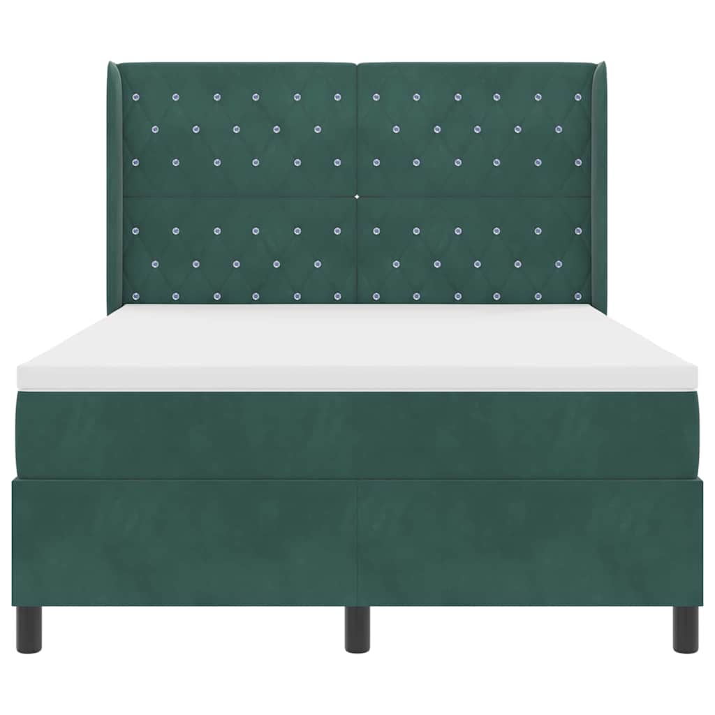 Boxspringbed met matras Donkergroen 160 x 200 cm Fluweel