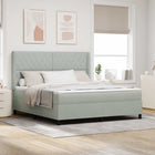 Boxspringbed 180x200 cm lichtgrijs fluweel