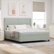 Boxspringbed 180x200 cm lichtgrijs fluweel