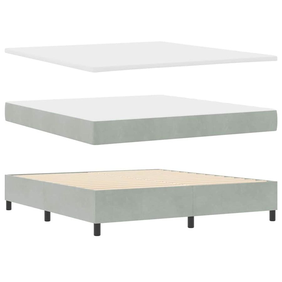 Boxspringbed met matras Lichtgrijs 180 x 200 cm Fluweel
