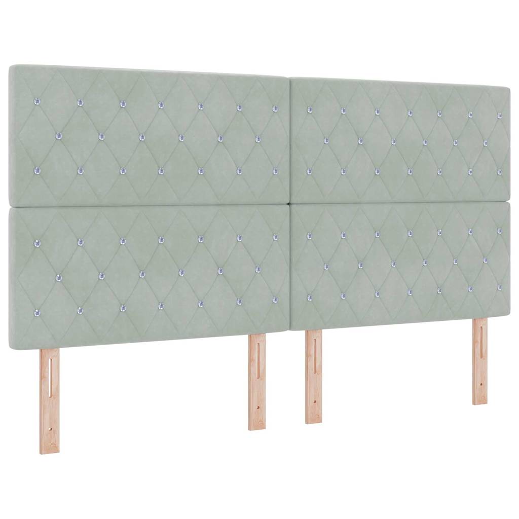 Boxspringbed met matras Lichtgrijs 180 x 200 cm Fluweel