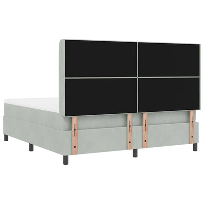Boxspringbed met matras Lichtgrijs 180 x 200 cm Fluweel