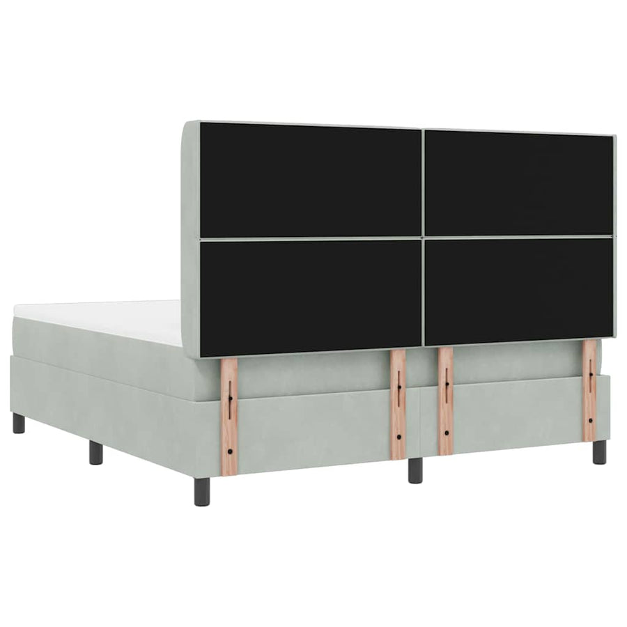 Boxspringbed met matras Lichtgrijs 180 x 200 cm Fluweel