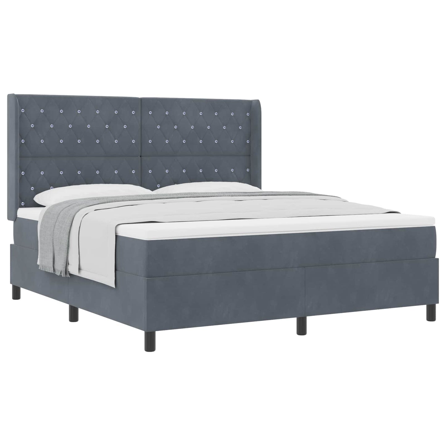 Boxspringbed met matras Donkergrijs 180 x 200 cm Fluweel