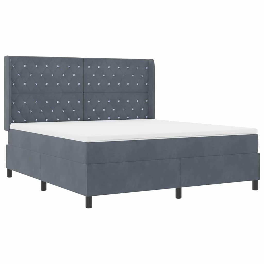 Boxspringbed met matras Donkergrijs 180 x 200 cm Fluweel