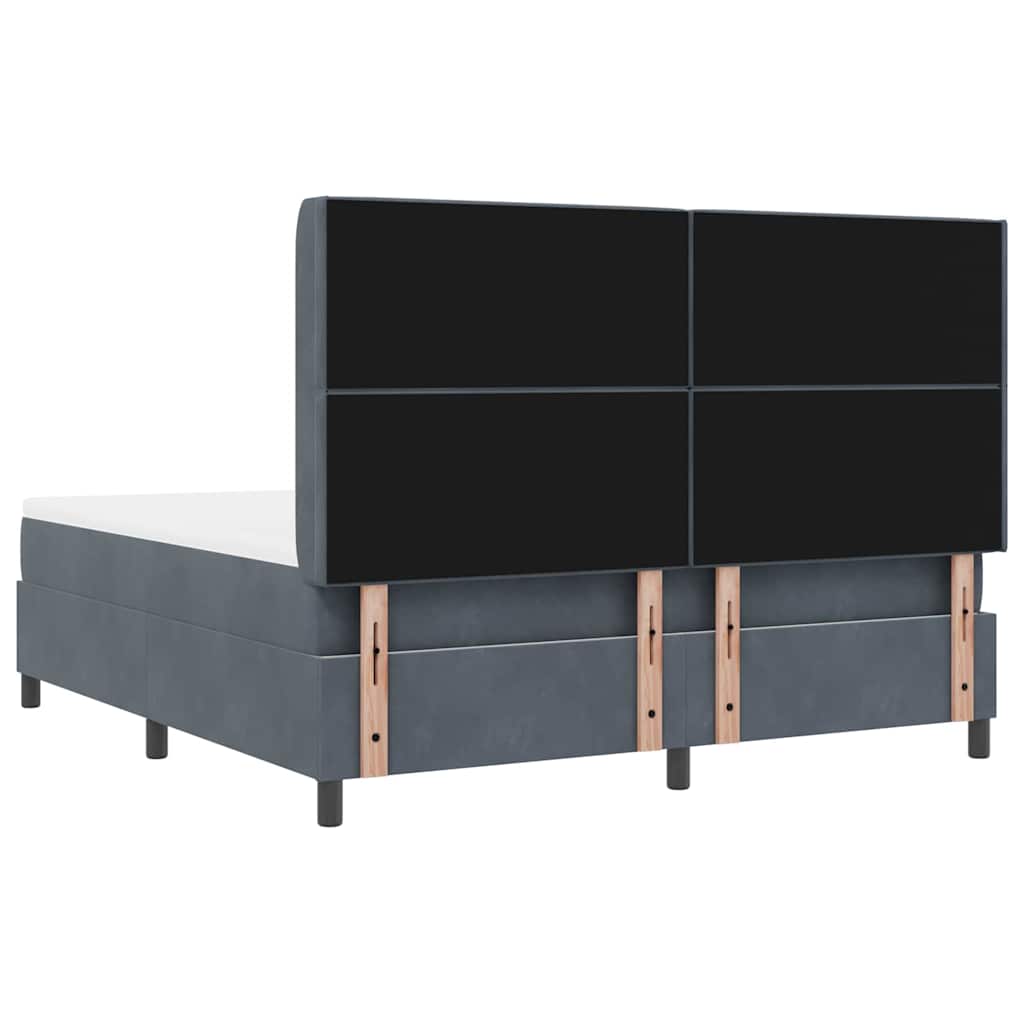Boxspringbed met matras Donkergrijs 180 x 200 cm Fluweel