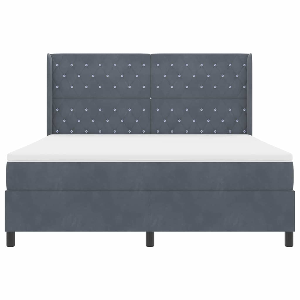 Boxspringbed met matras Donkergrijs 180 x 200 cm Fluweel