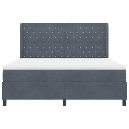 Boxspringbed met matras Donkergrijs 180 x 200 cm Fluweel
