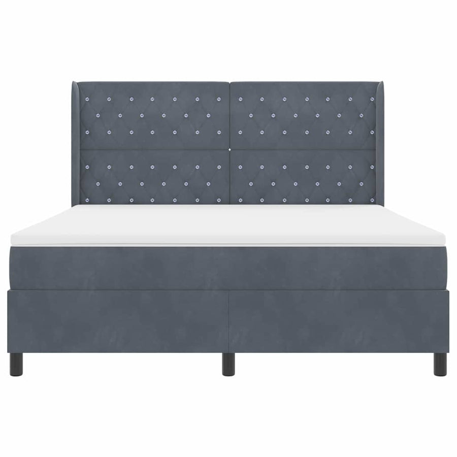 Boxspringbed met matras Donkergrijs 180 x 200 cm Fluweel