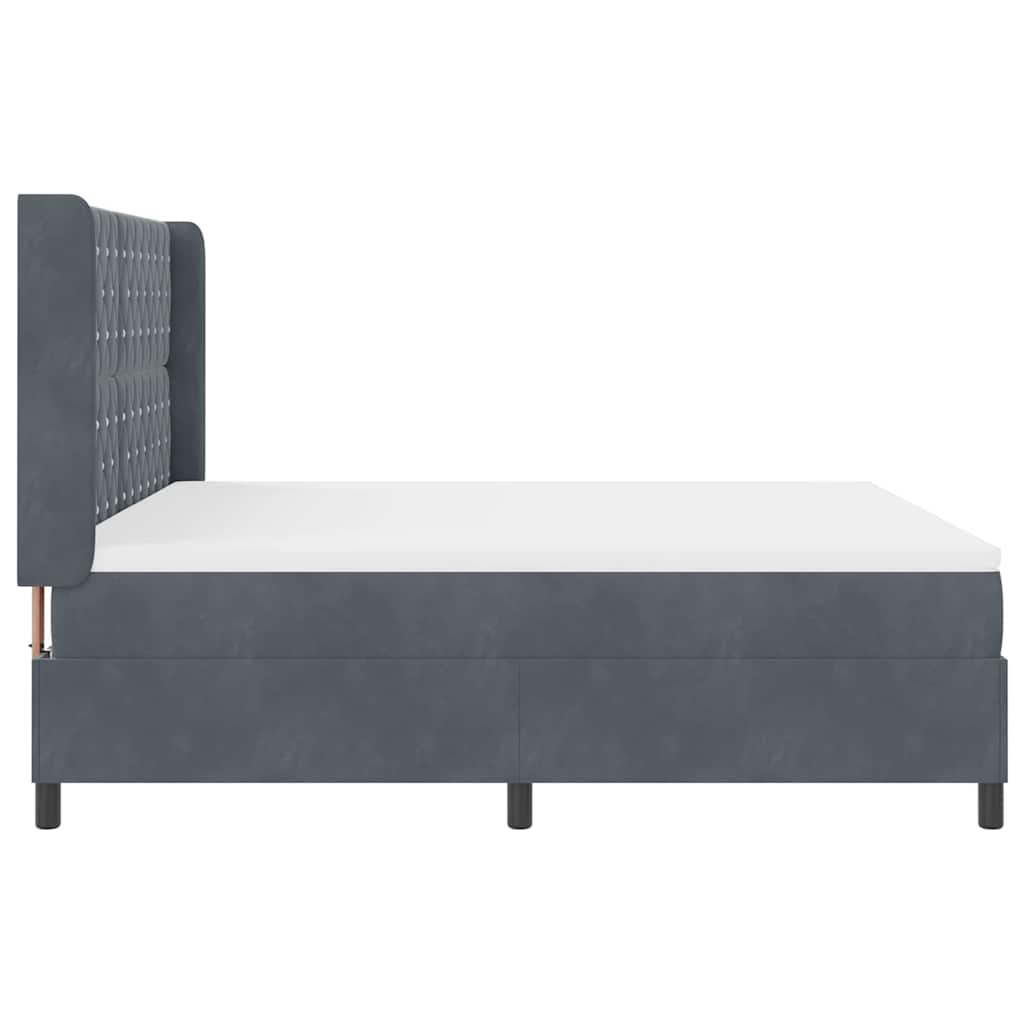 Boxspringbed met matras Donkergrijs 180 x 200 cm Fluweel