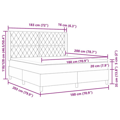 Boxspringbed met matras Donkergrijs 180 x 200 cm Fluweel