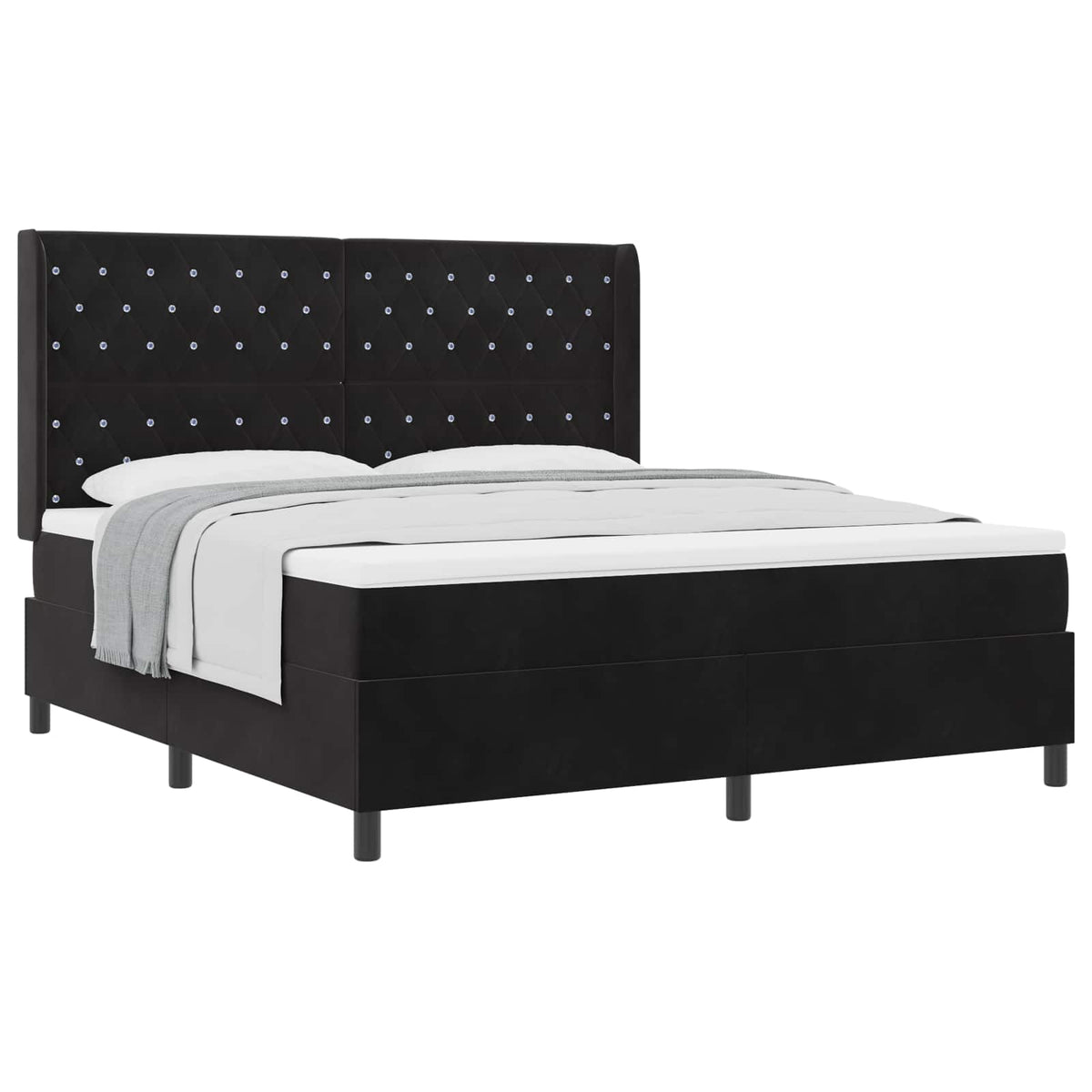 Boxspringbed met matras Zwart 180 x 200 cm Fluweel