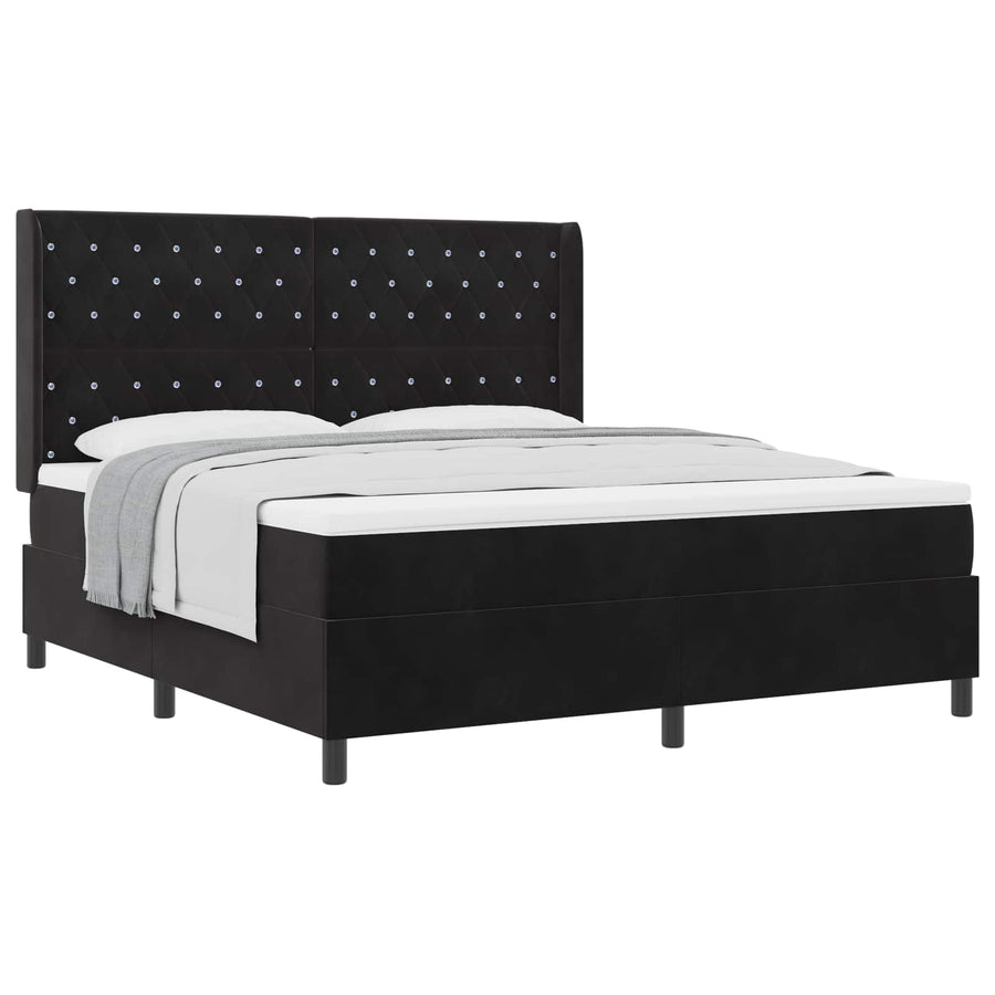 Boxspringbed met matras Zwart 180 x 200 cm Fluweel