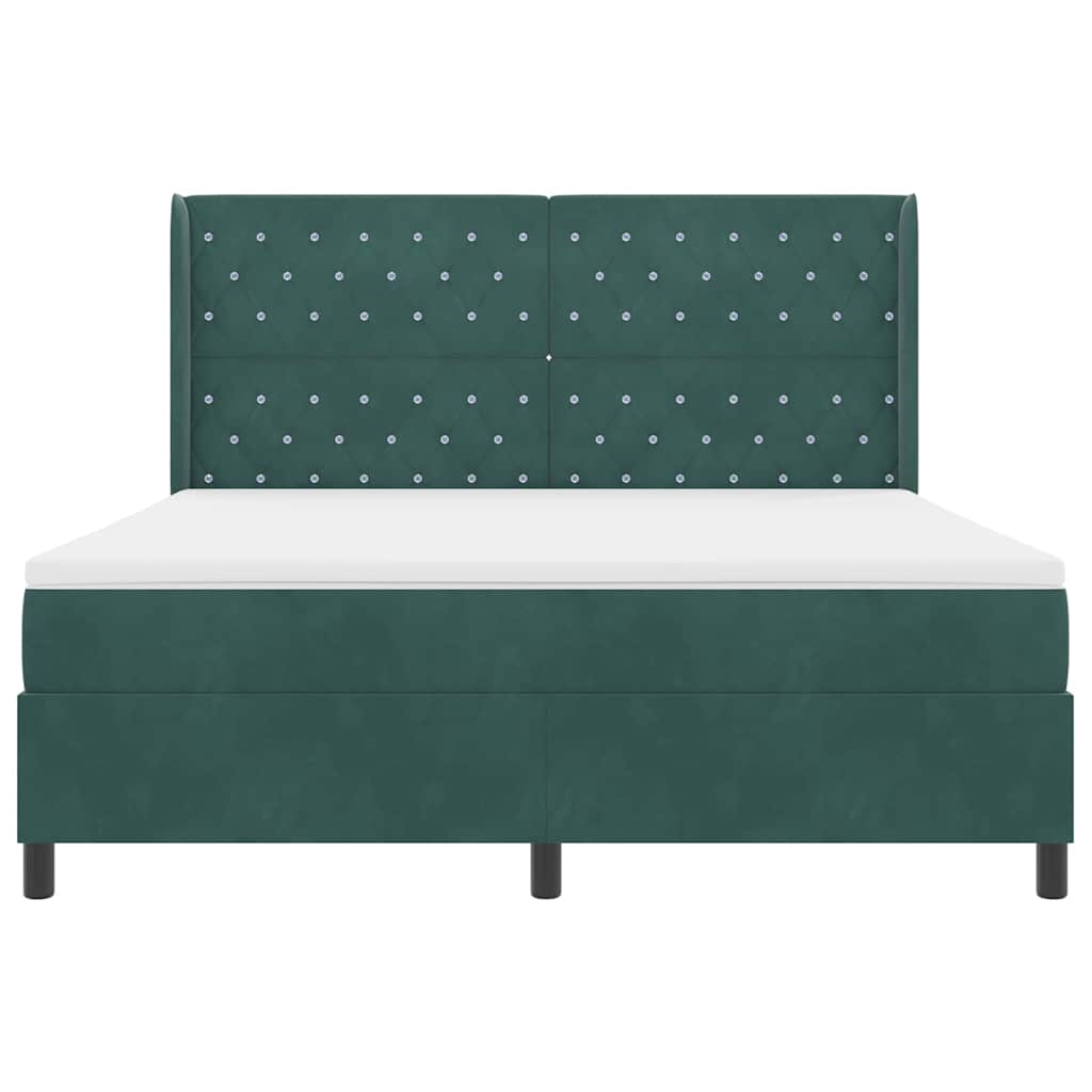 Boxspringbed met matras Donkergroen 180 x 200 cm Fluweel