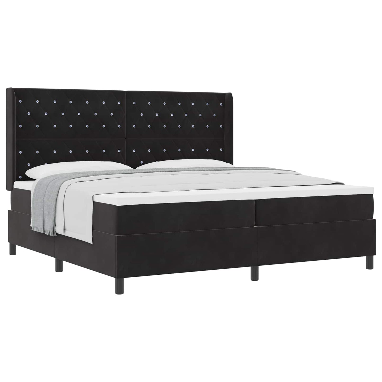 Boxspringbed met matras Zwart 200 x 200 cm Fluweel
