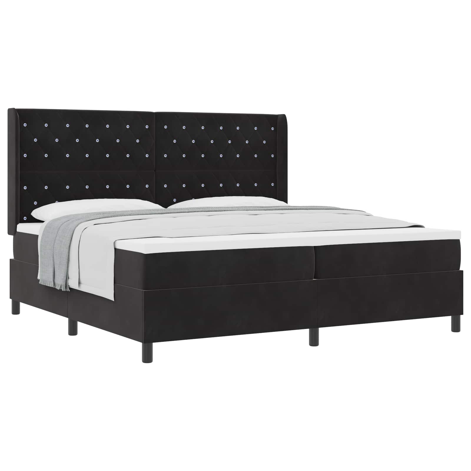 Boxspringbed met matras Zwart 200 x 200 cm Fluweel