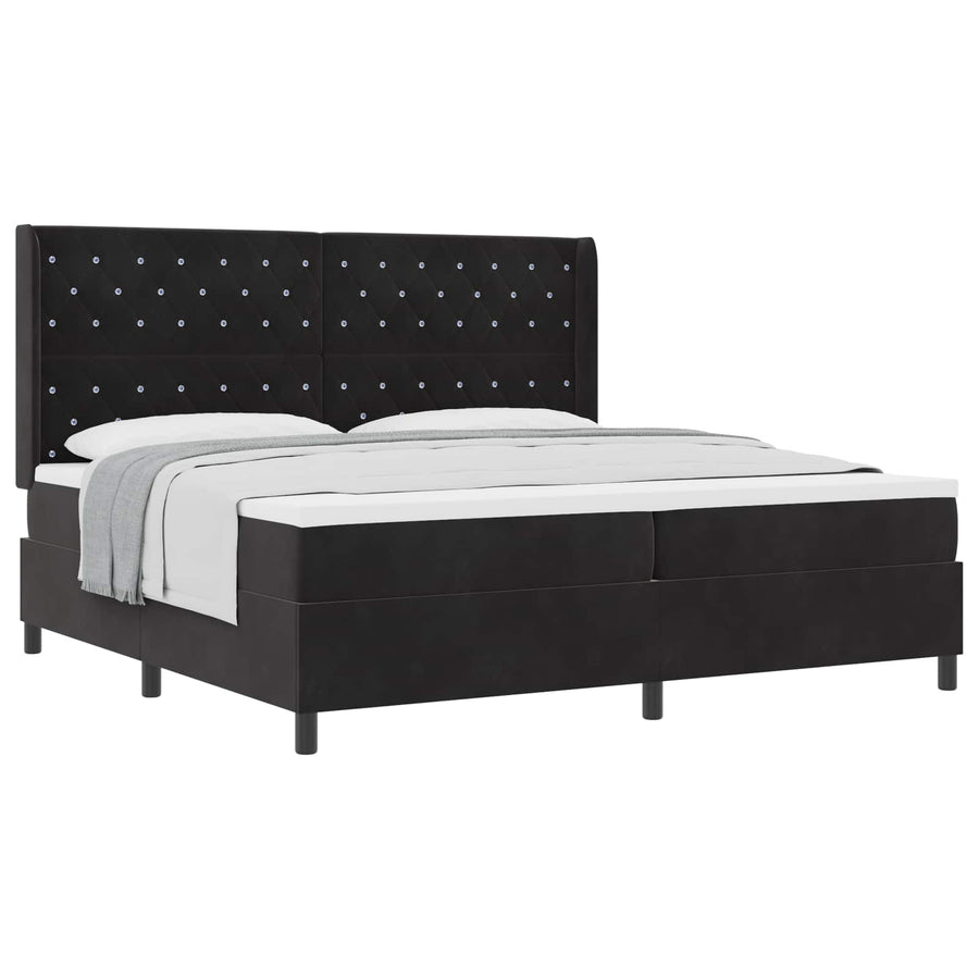 Boxspringbed met matras Zwart 200 x 200 cm Fluweel